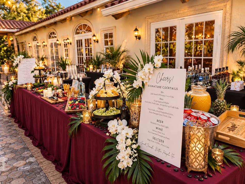 ISLE Bartend wedding cocktail service and personalized coconuts